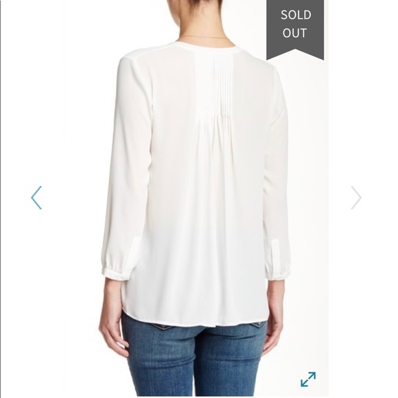 White Pleat Back Blouse - Picture 2 of 5